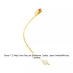 Dover™ 2-Way Foley Silicone Elastomer Coated Latex Urethral Urinary Catheter, Bulk, 16FR, 5ML