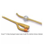 Dover™ 2-Way Hydrogel Coated Latex Coude Tip Urethral Urinary Catheter, Bulk, 18FR, 5ML