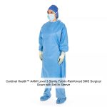 Cardinal Health™ AAMI Level 3 Sterile Fabric-Reinforced SMS Surgical Gown with Set-In Sleeve, Blue, Large