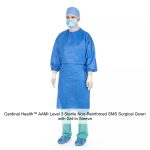 Cardinal Health™ AAMI Level 3 Sterile Non-Reinforced SMS Surgical Gown with Set-In Sleeve, Blue, Large