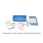 Cardinal Health™ 32 Piece Laceration Tray with Webster Needle Holder, Smooth Jaw, Large Ring, 5IN