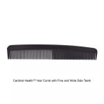 Cardinal Health™ Hair Comb with Fine and Wide Side Teeth, Black, 7IN