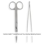 Cardinal Health™ Suture Removal Tray including Operating Scissors, Sharp/Sharp, Straight, 5.5IN and Thumb Forceps, Serrated, 5.5IN