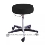 Cardinal Health™ Pneumatic Height Adjustable Exam Stool, Backless, Black with Soft Caster