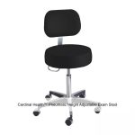 Cardinal Health™ Pneumatic Height Adjustable Exam Stool, Black with Back and Soft Caster