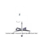 Cardinal Health™ Pneumatic Height Adjustable Exam Stool, Dove with Back and C133 Compliant Upholstery