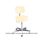 Cardinal Health™ Pneumatic Height Adjustable Exam Stool, Taupe with Back and C133 Compliant Upholstery