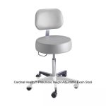 Cardinal Health™ Pneumatic Height Adjustable Exam Stool, Dove with Back