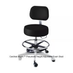 Cardinal Health™ Pneumatic Height Adjustable Exam Stool, Black with Back and Foot Ring