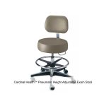 Cardinal Health™ Pneumatic Height Adjustable Exam Stool, Taupe with Back and Foot Ring