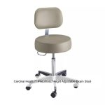 Cardinal Health™ Pneumatic Height Adjustable Exam Stool, Taupe with Back