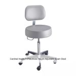 Cardinal Health™ Pneumatic Height Adjustable Exam Stool, Dove with Back, Seamless Upholstery
