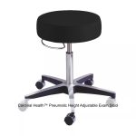 Cardinal Health™ Pneumatic Height Adjustable Exam Stool, Backless, Black with C133 Compliant Upholstery