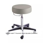 Cardinal Health™ Pneumatic Height Adjustable Exam Stool, Backless, Taupe with C133 Compliant Upholstery
