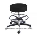Cardinal Health™ Pneumatic Height Adjustable Exam Stool, Backless, Black with Foot Rest