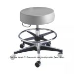 Cardinal Health™ Pneumatic Height Adjustable Exam Stool, Backless, Dove with Foot Rest