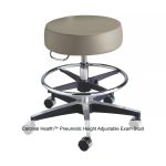 Cardinal Health™ Pneumatic Height Adjustable Exam Stool, Backless, Taupe with Foot Rest