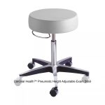 Cardinal Health™ Pneumatic Height Adjustable Exam Stool, Backless, Dove with Seamless Upholstery