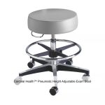 Cardinal Health™ Pneumatic Height Adjustable Exam Stool, Backless, Dove with Seamless Upholstery and Foot Rest