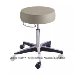 Cardinal Health™ Pneumatic Height Adjustable Exam Stool, Backless, Taupe with Seamless Upholstery