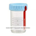 Cardinal Health™ Polypropylene Specimen Container, 4OZ., 50mm, Blue Lid, Pneumatic Tube System Safe, 200 each/Case