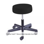 Cardinal Health™ Manual Height Adjustable Exam Stool, Backless, Black with Seamless Upholstery
