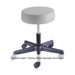 Cardinal Health™ Manual Height Adjustable Exam Stool, Backless, Dove with Seamless Upholstery