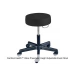 Cardinal Health™ Valve Pneumatic Height Adjustable Exam Stool, Backless, Black with C133 Compliant Upholstery