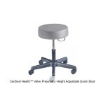 Cardinal Health™ Valve Pneumatic Height Adjustable Exam Stool, Backless, Dove with Seamless Upholstery