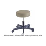Cardinal Health™ Valve Pneumatic Height Adjustable Exam Stool, Backless, Taupe with Seamless Upholstery