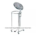 Cardinal Health™ Round Tilt-Top Lid Linen Hamper Stand, Metal with Step-On Pedal