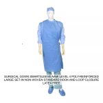 SURGICAL GOWN SMARTSLEEVE AAMI LEVEL 4 POLY-REINFORCED LARGE SET-IN NON-WOVEN STANDARD HOOK AND LOOP CLOSURE LATEX FREE