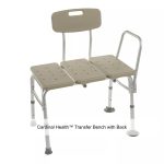 Cardinal Health™ Transfer Bench with Back, Aluminum, 18.5-22.5IN, 250LB