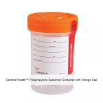 Cardinal Health™ Polypropylene Specimen Container with Orange Cap, 90ML, 48MM