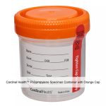 Cardinal Health™ Polypropylene Specimen Container with Orange Cap, 90ML, 53MM