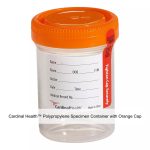 Cardinal Health™ Polypropylene Specimen Container with Orange Cap, 120ML, 53MM