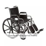 Cardinal Health™ Powder Coat Finish Wheelchair, Vinyl, Removable Desk Length Arm, Elevating Legrest, 16 x 16IN, 300LB Capacity