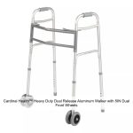 Cardinal Health™ Heavy Duty Dual Release Aluminum Walker with 5IN Dual Front Wheels, Bariatric, 33-43IN, 500LB