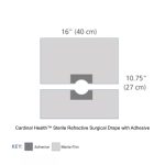 Cardinal Health™ Sterile Refractive Surgical Drape with Adhesive, 10.75 x 16IN