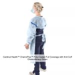 Cardinal Health™ ChemoPlus™ Poly-Coated Full Coverage with Knit Cuff Chemotherapy Gown, Open-Back, Non-Sterile, Blue, 2X-Large