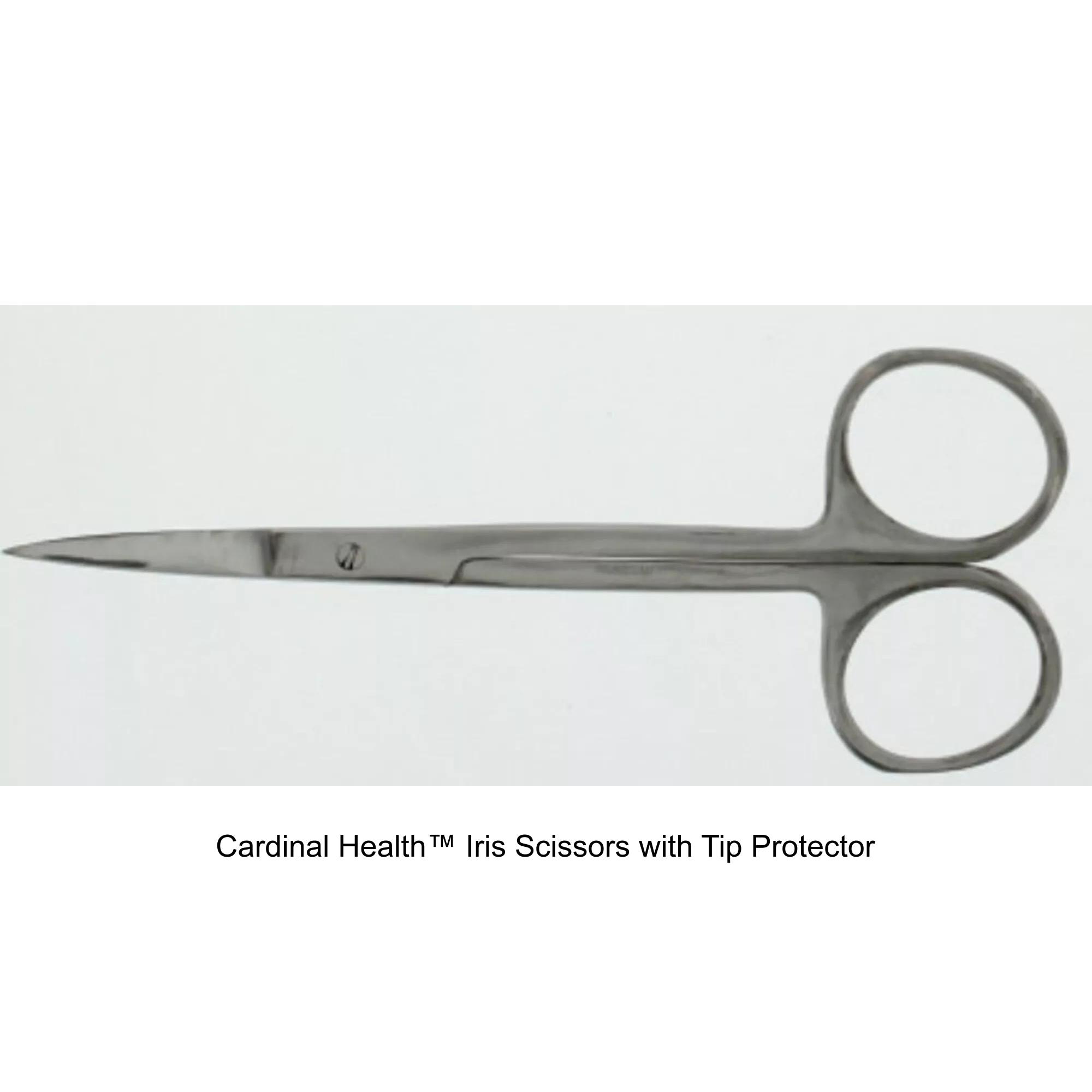 Cardinal Health™ Iris Scissors with Tip Protector, Curved, Polished, 4.5IN
