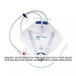 URINARY CATHETERIZATION TRAY SILICONE FOLEY TEMP SENSE 16FR 5ML BALLOON 2000ML URINEMETER GLOVES/LUBRICATING