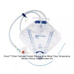 Dover™ Silver Hydrogel Coated Silicone Urine Meter Foley Temperature Sensor Urinary Catheterization Kit, 18FR, 5ML, 2000ML