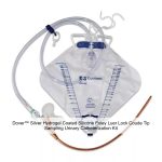 Dover™ Silver Hydrogel Coated Silicone Foley Luer Lock Coude Tip Sampling Urinary Catheterization Kit, 16FR, 5ML, 2000ML