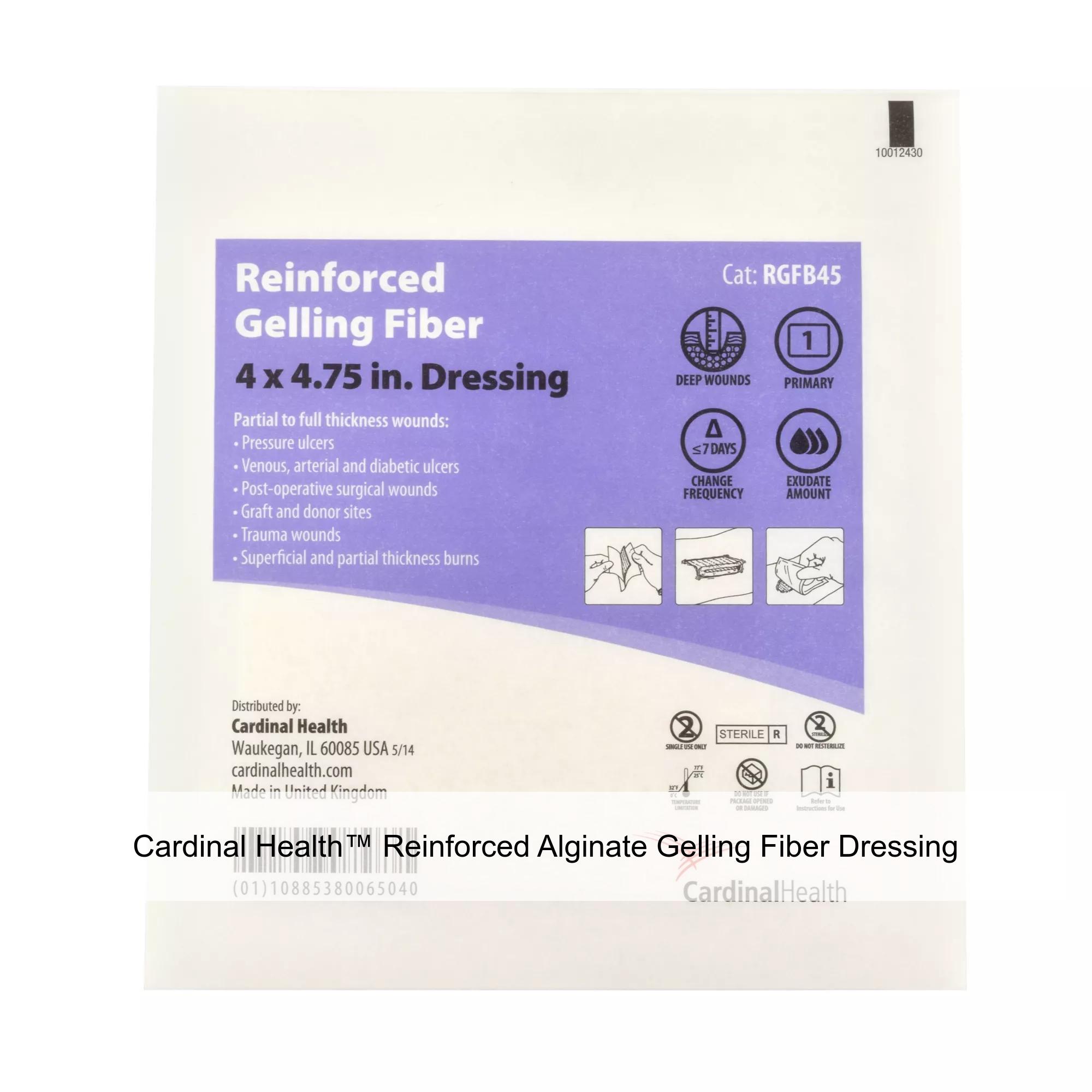 Cardinal Health™ Reinforced Alginate Gelling Fiber Dressing, 4 x 4.75IN ...
