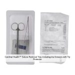 Cardinal Health™ Suture Removal Tray including Iris Scissors with Tip Protector, Straight, 4.5IN, Adson Forceps, Serrated, 4.75IN, for California