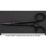 Cardinal Health™ Webster Needle Holder with Tip Protector, Smooth Jaw, Large Ring, Polished, 6IN