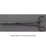 Cardinal Health™ Foerster Sponge Forceps, Serrated, Straight, Satin, 9.75IN