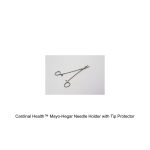Cardinal Health™ Mayo-Hegar Needle Holder with Tip Protector, Serrated Jaw, Polished, 8IN