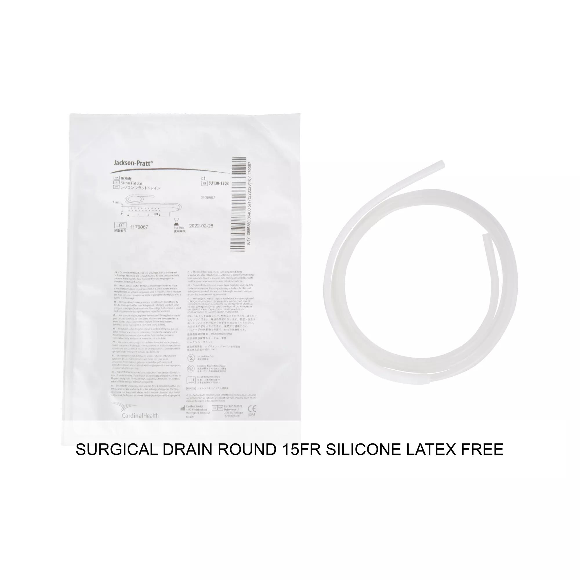 SURGICAL DRAIN ROUND 15FR SILICONE LATEX FREE